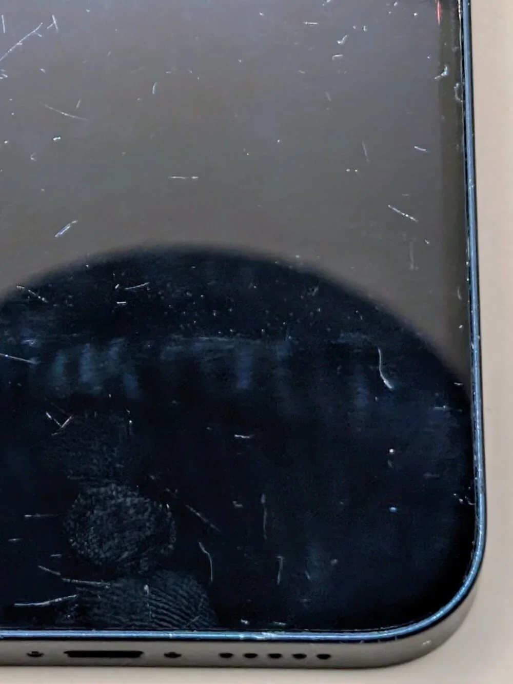 Apple iPhone Black Frame with Blue Display